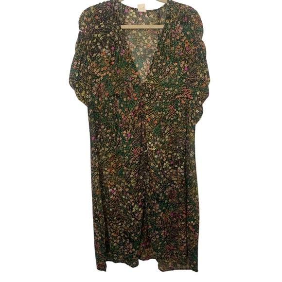 Akemi + Kim Dresses & Skirts - Anthropologie Akemi + Kim Medium Valencia Black Sheer Floral Print Slip Dress